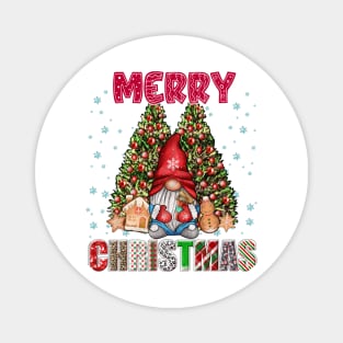 Merry Christmas Gnome Family Funny Xmas Tree Women Men Kids Magnet